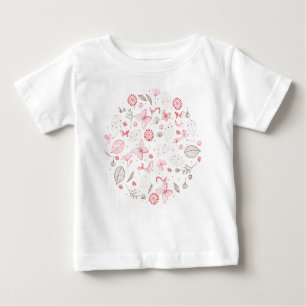 Weich blühendes Pink Nature Bouquet Baby T-shirt