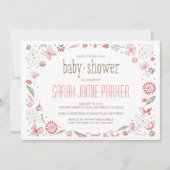 Weich blühendes Pink Nature Bouquet Einladung (Vorderseite)