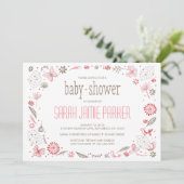 Weich blühendes Pink Nature Bouquet Einladung (Stehend Vorderseite)