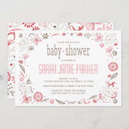 Weich blühendes Pink Nature Bouquet Einladung