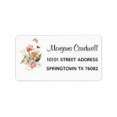 Weich blush Pink Aquarellfarbenadresse Adressaufkleber (Vorne)