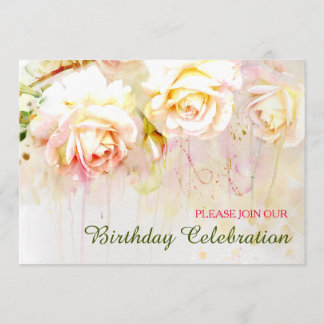 Weich-Blush-Rose Geburtstagsparty Einladung
