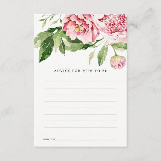 Weich-Blütenpeeling für Mama-Babydusche Begleitkarte (Vorderseite)