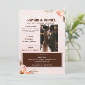 Weich-braun und Creme Rustikales Foto Einladung (Stehend Vorderseite)