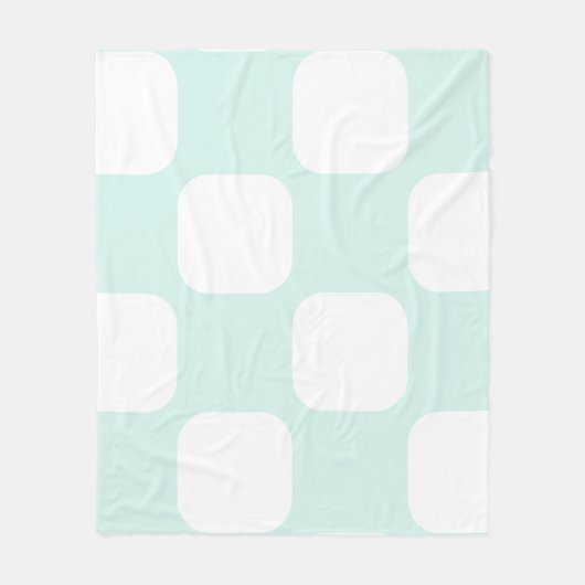 Weich-Cyan-grüne Pastel- und Weiß-Squirr-Muster Fleecedecke (Vorderseite)