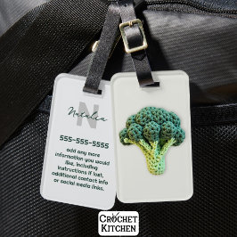 Weich eleganter Minimalistischer Crochet Broccoli  Gepäckanhänger