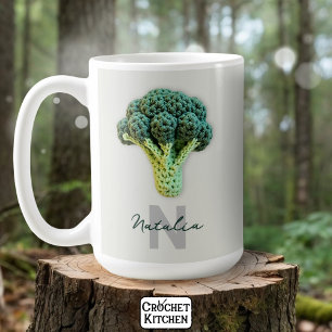 Weich eleganter Minimalistischer Crochet Broccoli  Kaffeetasse