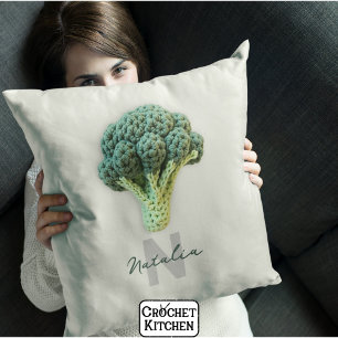 Weich eleganter Minimalistischer Crochet Broccoli  Kissen
