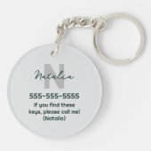 Weich eleganter Minimalistischer Crochet Broccoli Schlüsselanhänger (Rückseite)