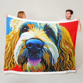Weich, extra groß, Fleece-Decken. Goldendoodle Fleecedecke