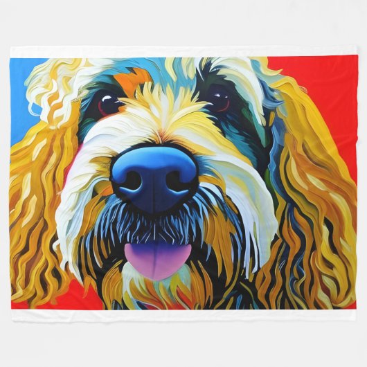 Weich, extra groß, Fleece-Decken. Goldendoodle Fleecedecke (Vorderseite (Horizontal))