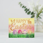 Weich farbige Osterfeier mit Personalisierten Eier Postkarte (Stehend Vorderseite)