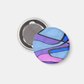 Weich fließende abstrakte Zellen in rosa violett b Magnet (Vorderseite/Rückseite)