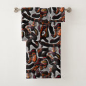 Weich gefärbte Korallenstruktur grau geschnitten Badhandtuch Set (Insitu)