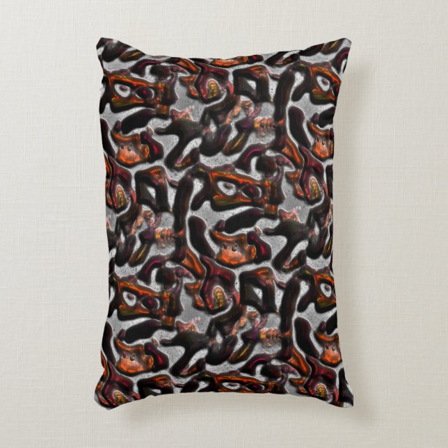 Weich gefärbte Korallenstruktur grau geschnitten Dekokissen (Vorderseite(Vertikal))