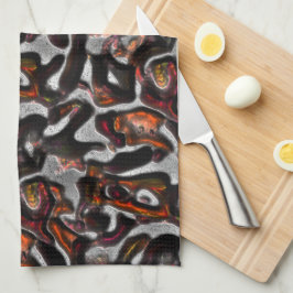 Weich gefärbte Korallenstruktur grau geschnitten Geschirrtuch