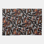 Weich gefärbte Korallenstruktur grau geschnitten Geschirrtuch (Horizontal)