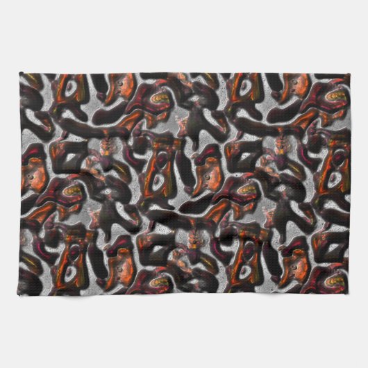 Weich gefärbte Korallenstruktur grau geschnitten Geschirrtuch (Horizontal)