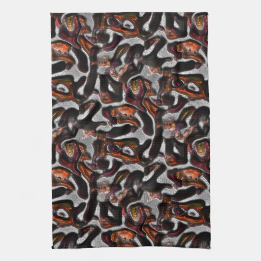 Weich gefärbte Korallenstruktur grau geschnitten Geschirrtuch (Vertikal)