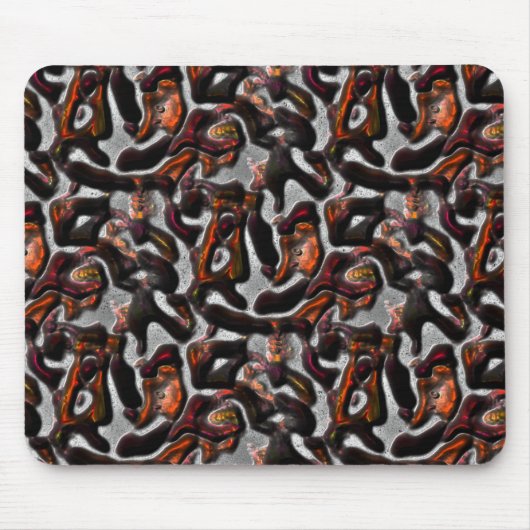 Weich gefärbte Korallenstruktur grau geschnitten Mousepad (Vorne)