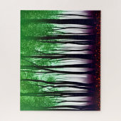 Weich gefärbter grüner Lila Roter Mystischer Wald Puzzle (Vertikal)