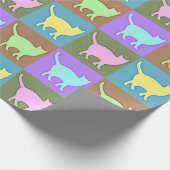 Weich gefärbter Pop Art Cats Geschenkpapier (Ecke)