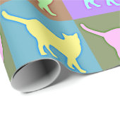 Weich gefärbter Pop Art Cats Geschenkpapier (Rolleneckpunkt)