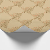 Weich gelb braun Weihnachtsbaummuster Geschenkpapier (Ecke)