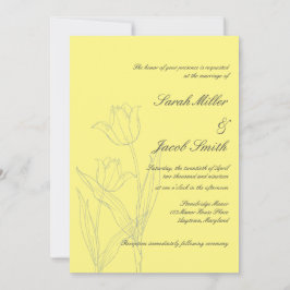 Weich gelb & grau Minimalistische Tulip Wedding Einladung