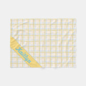 Weich gelb mit hellblau Tartan Streifen Muster Fleecedecke (Vorderseite (Horizontal))