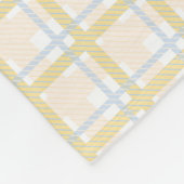 Weich gelb mit hellblau Tartan Streifen Muster Fleecedecke (Ecke)