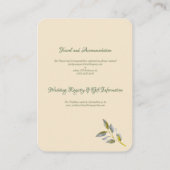 Weich-gelb-rosa-hellgrüne und goldene Hochzeit Begleitkarte (Rückseite)