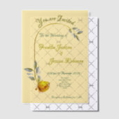 Weich-gelb-rosa- und Buttergelbe Blumenzehen Pergament Einladungen (Versetzt (Einladung))