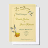 Weich-gelb-rosa- und Buttergelbe Blumenzehen Pergament Einladungen (Versetzt)