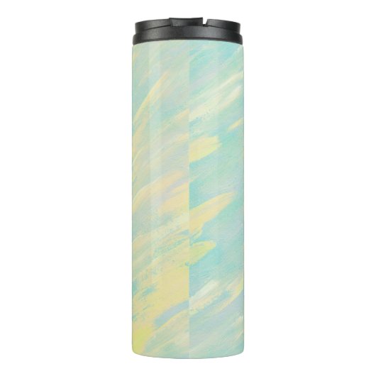 Weich gelb und aquamarinhaltig thermosbecher (Rückseite)