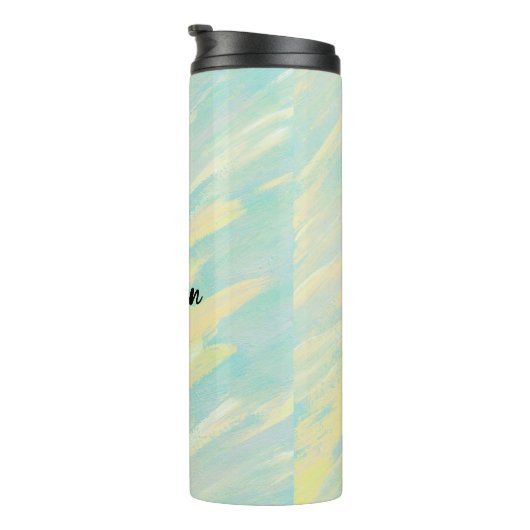 Weich gelb und aquamarinhaltig thermosbecher (Nach rechts gedreht)