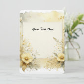 Weich gelbe Blume und Folien Einladung (Stehend Vorderseite)