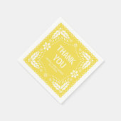 Weich gelbe Papel picado Danke Baby Dusche Serviette (Ecke)