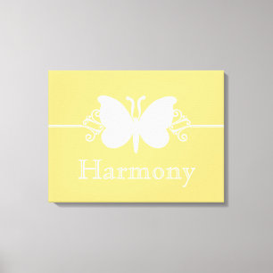 Weich gelbe Schmetterlingsfliege Wirbel Virtuvas C Leinwanddruck