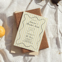 Weich gelbe Streifen Bridal Soirée Einladung