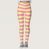 Weich gelbe und rosa Streifen Leggings (Vorderseite)