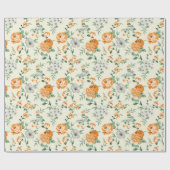 Weich gelber Garten Blumenmuster Geschenkpapier (Flach)