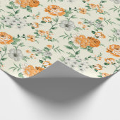 Weich gelber Garten Blumenmuster Geschenkpapier (Ecke)