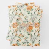 Weich gelber Garten Blumenmuster Geschenkpapier Set (Beispiel)