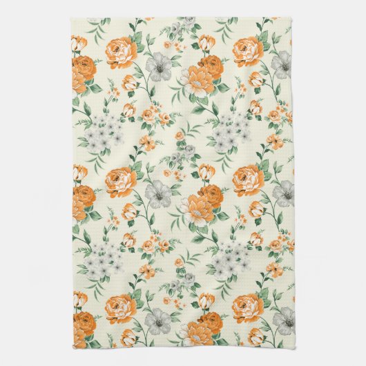 Weich gelber Garten Blumenmuster Geschirrtuch (Vertikal)