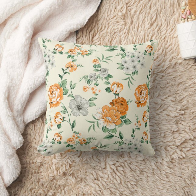 Weich gelber Garten Blumenmuster Kissen (Decke)