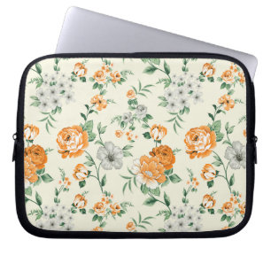 Weich gelber Garten Blumenmuster Laptopschutzhülle