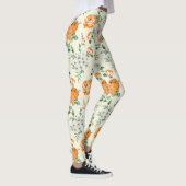 Weich gelber Garten Blumenmuster Leggings (Rechts)