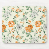 Weich gelber Garten Blumenmuster Mousepad (Vorne)