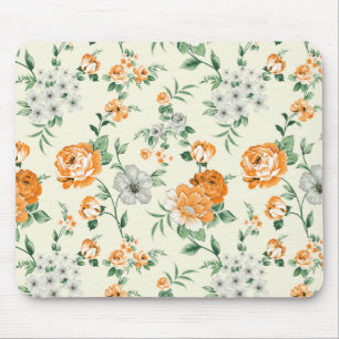 Weich gelber Garten Blumenmuster Mousepad